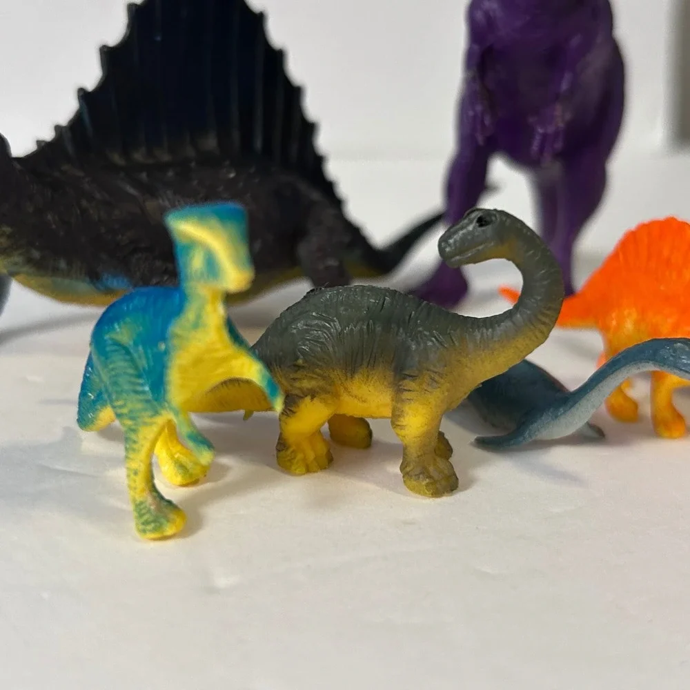 Vintage Style Dinosaur Toy Figure Lot of 7 Spinosaurus Pachycephalosaurus Multi